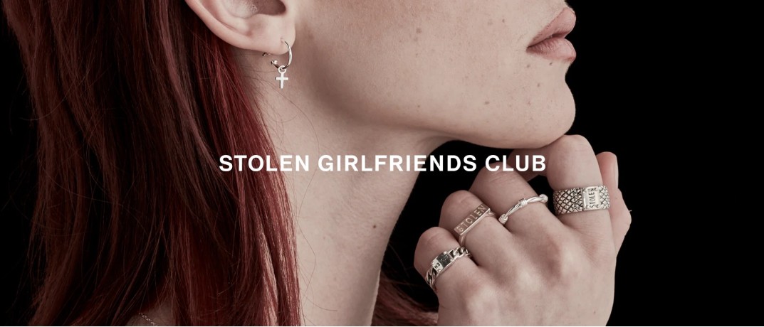 Stolen Girlfriends Club banner featuring contemporary jewellery designs with unique, fashionable styles Stolen Girlfriends Club banner featuring contemporary jewellery designs with unique, fashionable styles