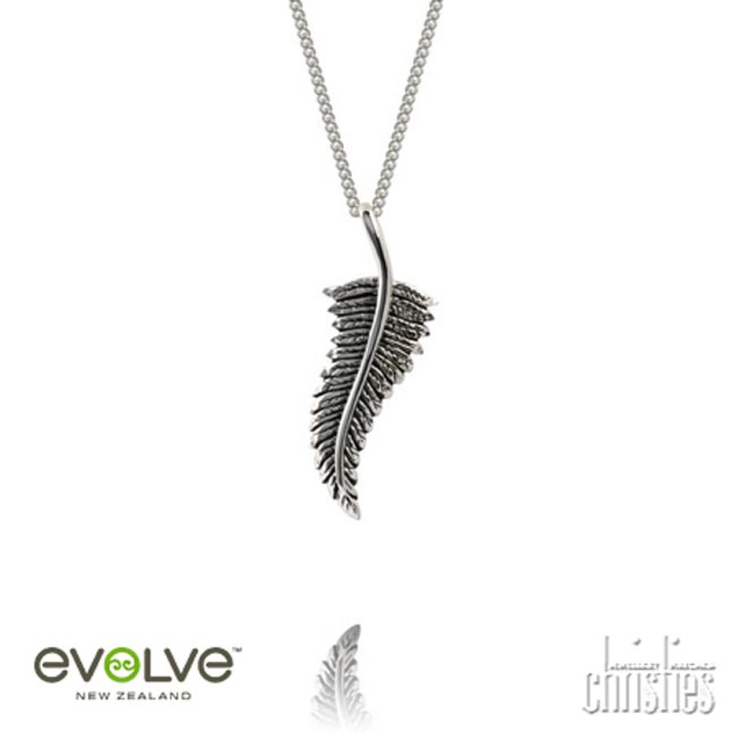 3P11022 Evolve Forever Fern Silver Necklace. Evolves  Forever Fern Necklace is a symbol of all that we treasure, celebrating eternal pride and admiration.Crafted in Sterling Silver Christies exclusive 5 year guarantee Supplied with s45cm terling Silver pe