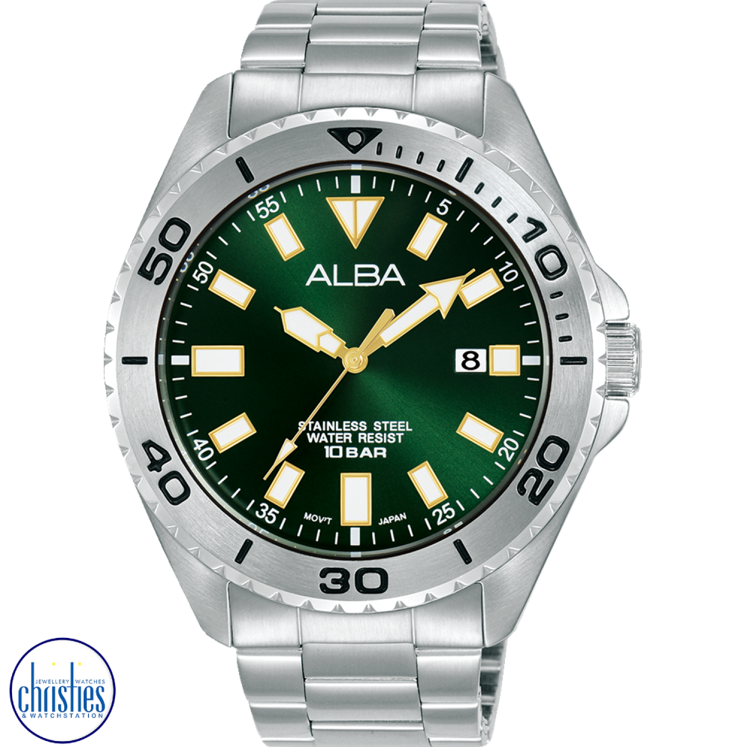 Christies Jewellery - AS9Q41X ALBA WORKMAN SPORTS GREEN DIALWATCH AS9Q41X ALBA WORKMAN SPORTS GREEN DIALWATCH. Alba AS9Q41X is an elegant and stylish mens analog watch that combines classic design with modern technology.