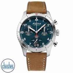 Alpina Startimer Pilot Quartz Chronograph Big Date  Petroleum Blue AL-372NW4S26