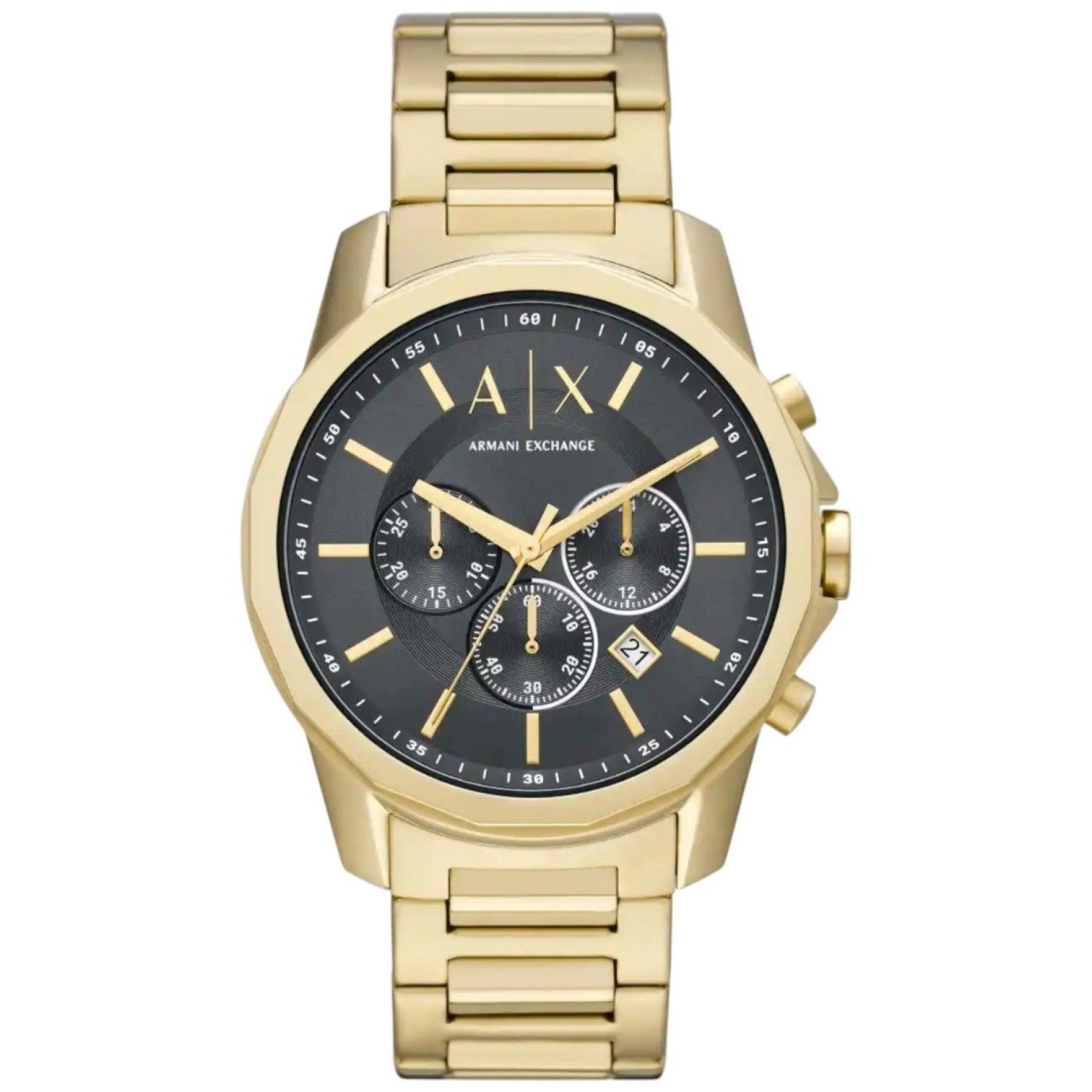 AX1721 A|X Armani Exchange Chronograph Gold Tone Black Dial Watch – Armani Exchange NZ- Location Auckland - Free Delivery - Afterpay and Zip the easy way to pay AX1721 A|X Armani Exchange Chronograph Gold Tone Black Dial Watch by Armani Exchange