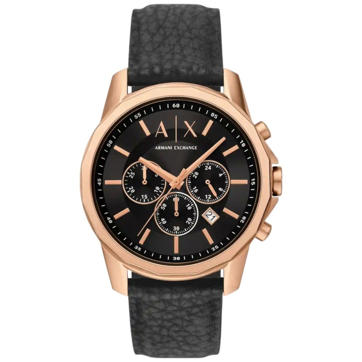 AX1769 A|X Armani Exchange Chronograph Black Leather Strap Black Dial Watch – Armani Exchange NZ- Location Auckland - Free Delivery - Afterpay and Zip the easy way to pay AX1769 A|X Armani Exchange Chronograph Black Leather Strap Black Dial Watch by Armani Exchange