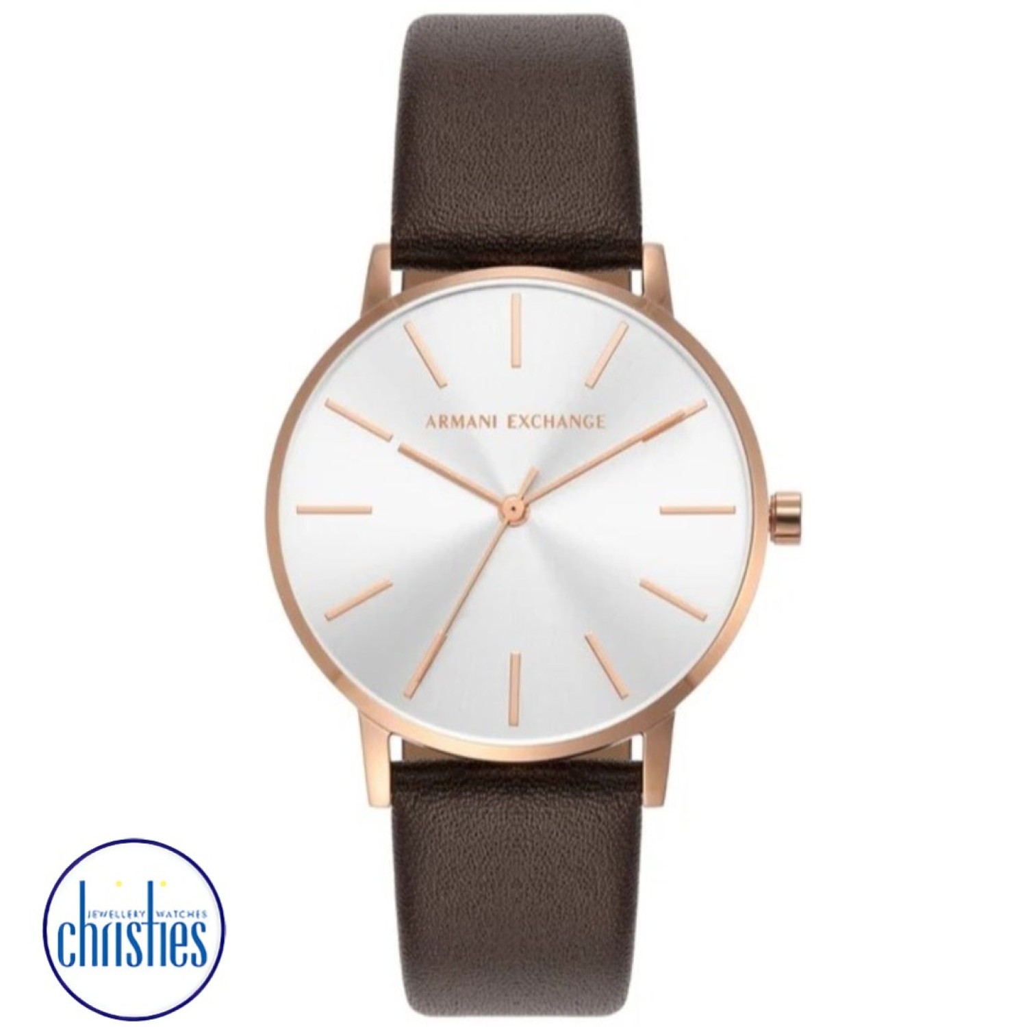Christies Jewellery - AX5592 A|X Armani Exchange Three-Hand Brown Leather Watch Watches Auckland NZ AX5592 A|X Armani Exchange Three-Hand Brown Leather Watch AX5592 Watches Auckland