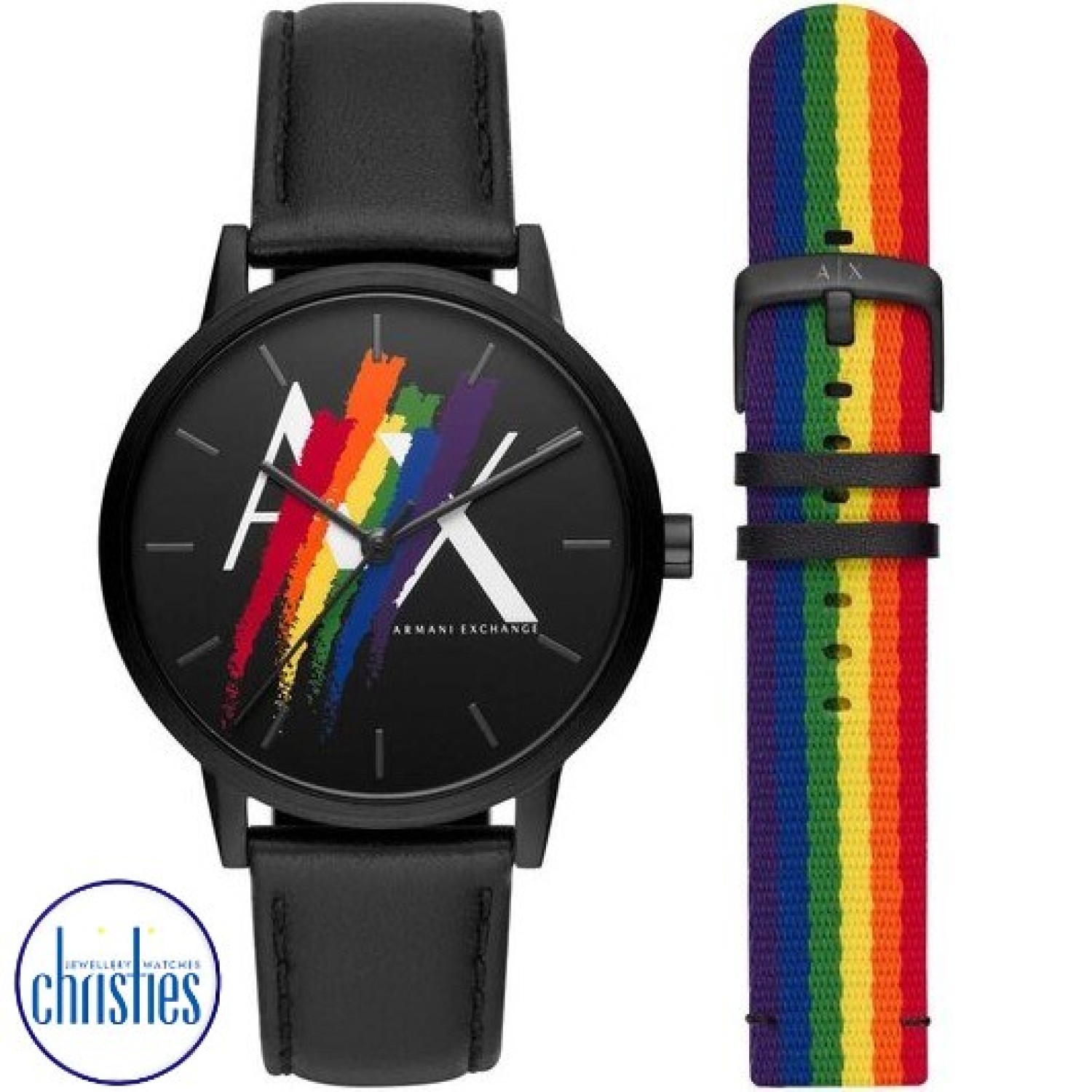 Christies Jewellery - AX7120 A|X Armani Exchange Cayde Rainbow Analog Watch Watches Auckland NZ AX7120 A|X Armani Exchange Cayde Rainbow Analog Watch AX7120 Armani Exchange NZ- Location Auckland - Free Delivery - Afterpay, Laybuy and Zip the easy way to pay