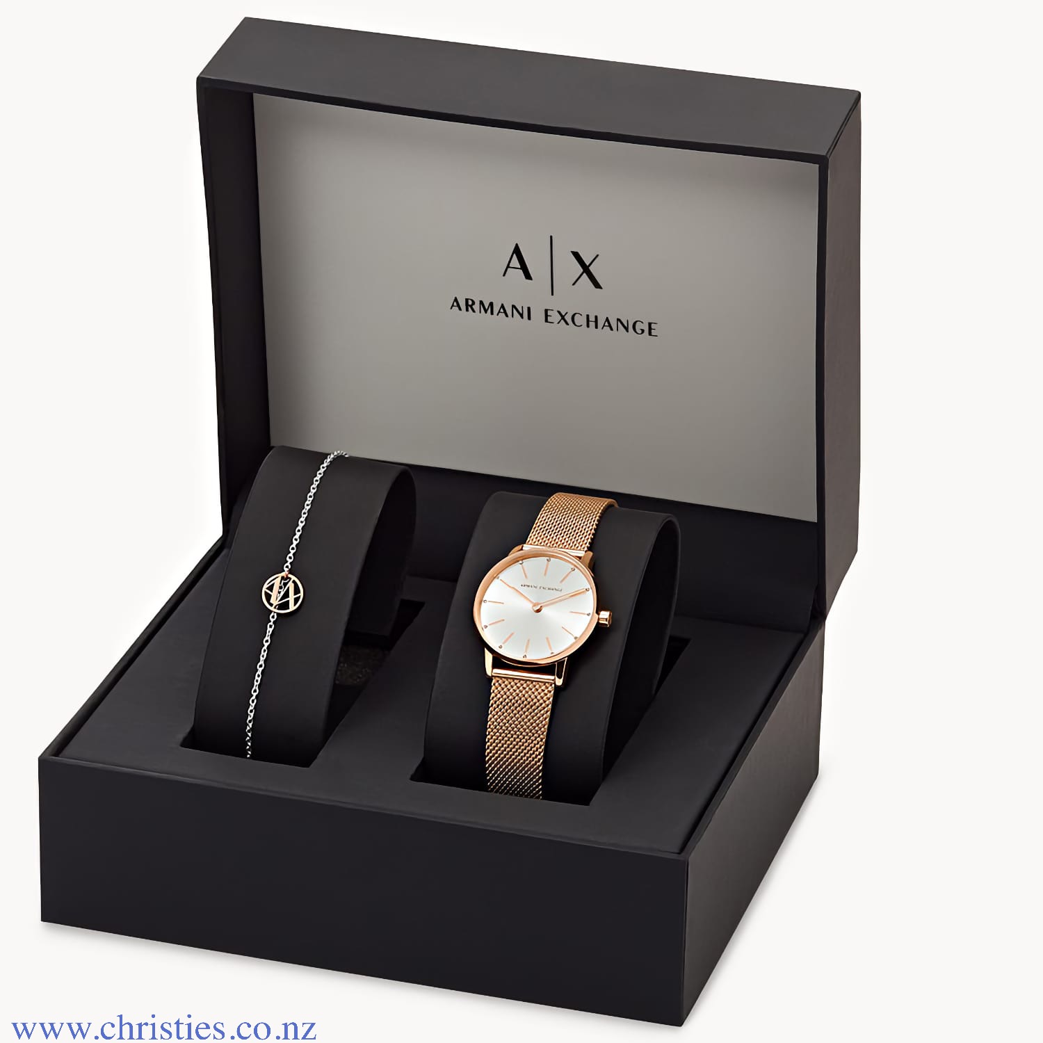 AX7121 A|X Armani Exchange Rose Gold-Tone Watch and Bracelet Gift Set AX7121 Afterpay AX7121 A|X Armani Exchange Rose Gold-Tone Watch and Bracelet Gift Set. AX7121 A|X Armani Exchange Two-Hand Rose Gold-Tone Stainless Steel Watch and Bracelet Gift Set LAYBUY - Pay it easy, in 6 weekly payments and have it now. Only pay the price of your pu