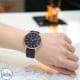 AX7149SET  A|X Armani Exchange Multifunction Moonphase Blue Leather Watch and Rose-Tone Necklace Set Watches NZ