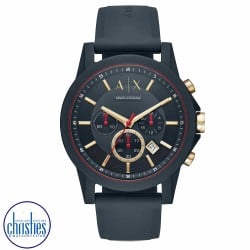 AX1335 A|X Armani Exchange Chronograph Blue Silicone Watch