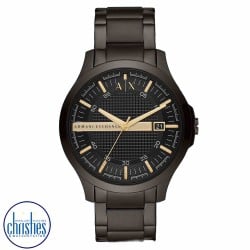 AX2413 A|X Armani Exchange Three-Hand Date Black Stainless Steel Watch