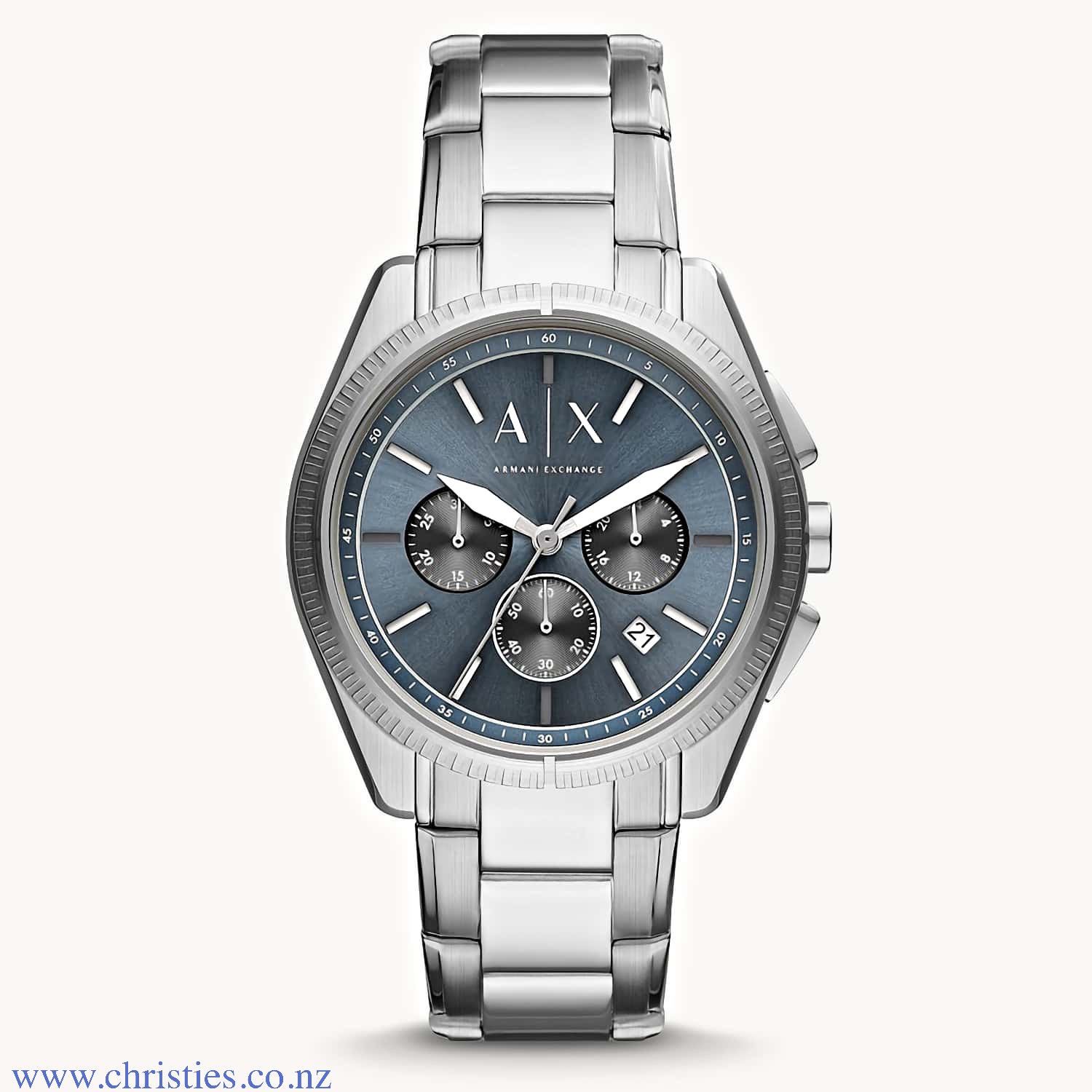 AX2850 A|X  Armani Exchange  Giacomo Chronograph Watch. The Armani Exchange Giacomo AX2850 is a practical and attractive gents watch. Case is made out of stainless steel with a  blue dial. LAYBUY - Pay it easy, in 6 weekly payments and have it now. Only p