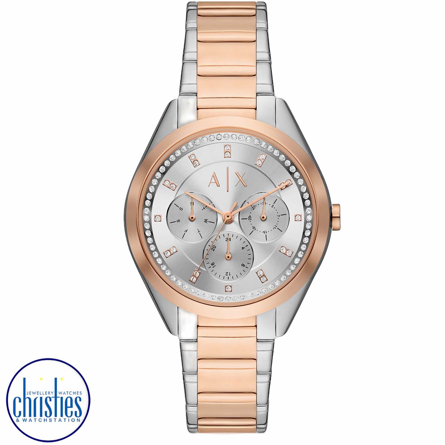 AX5655 A|X Armani Exchange LADY GIACOMO Multifunction Two-Tone Watch. AX5655 A|X Armani Exchange LADY GIACOMO Multifunction Two-Tone WatchAfterpay - Split your purchase into 4 instalments - Pay for your purchase over 4 instalments, due every two weeks.