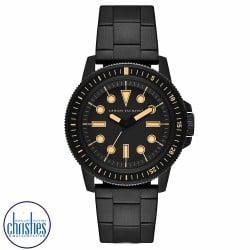 AX1855 A|X Armani Exchange Three-Hand Black Stainless Steel Watch