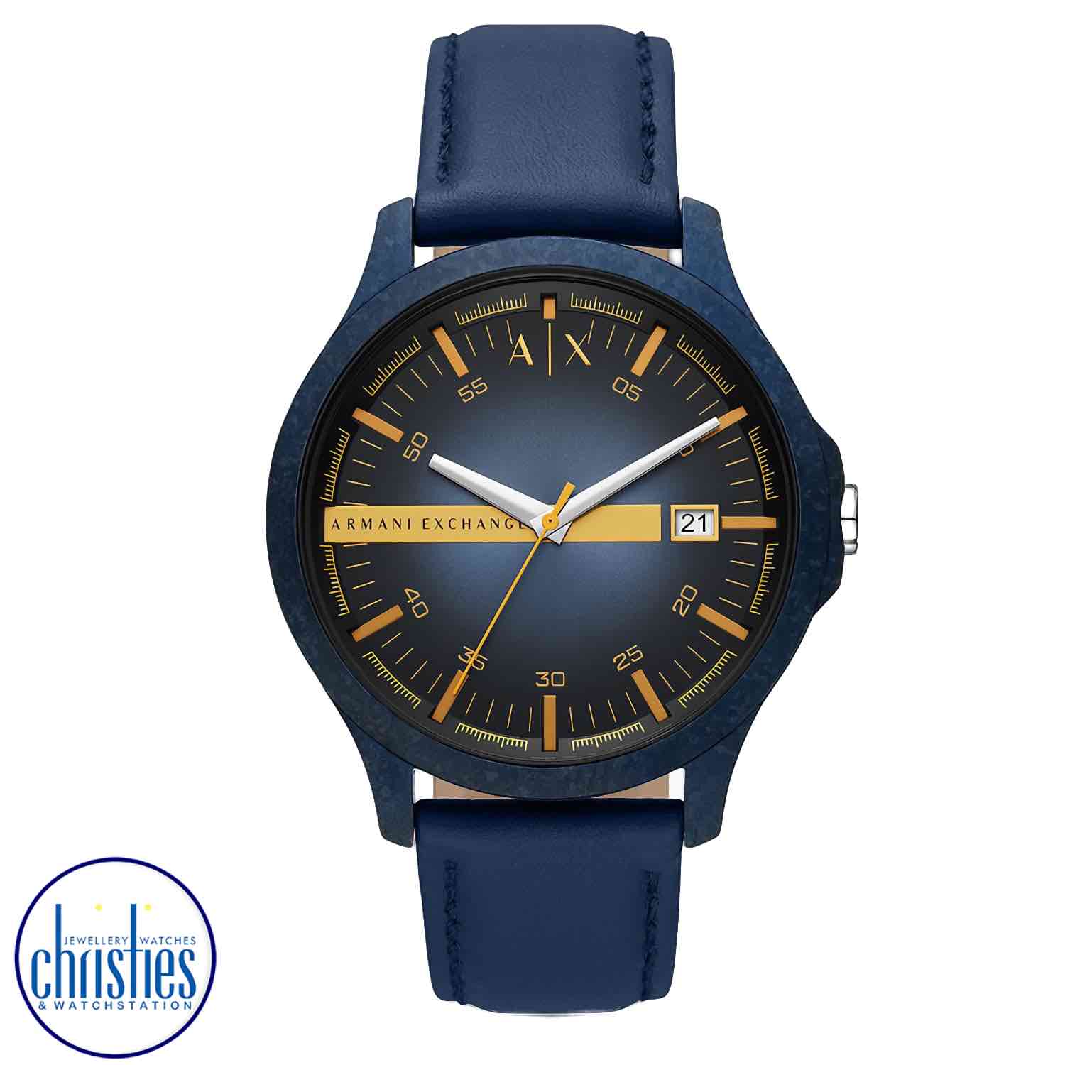 AX2442 A|X Armani Exchange Blue Leather Watch. AX2442 A|X Armani Exchange Three-Hand Date Blue Leather WatchAfterpay - Split your purchase into 4 instalments - Pay for your purchase over 4 instalments, due every two weeks.