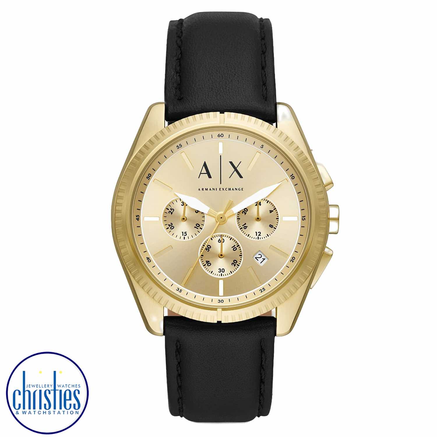 AX2861 A|X Armani Exchange Chronograph Black Leather Watch AX2861 A|X Armani Exchange Chronograph Black Leather Watch. AX2861 A|X Armani Exchange Chronograph Black Leather WatchAfterpay - Split your purchase into 4 instalments - Pay for your purchase over 4 instalments, due every two weeks.