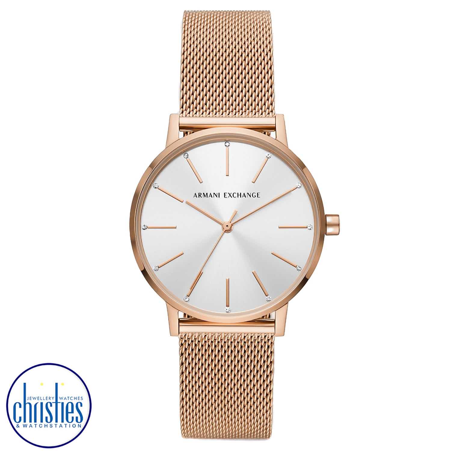 AX5573 A|X Armani Exchange Rose Gold-Tone Stainless Steel Mesh Watch. AX5573 A|X Armani Exchange Rose Gold-Tone Stainless Steel Mesh WatchAfterpay - Split your purchase into 4 instalments - Pay for your purchase over 4 instalments, due every two weeks.