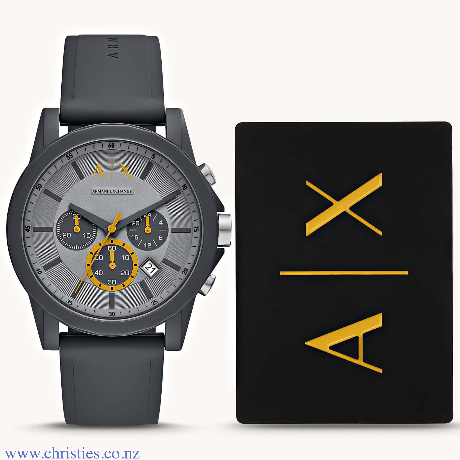 AX7123 A|X Armani Exchange Grey Silicone Watch and Cardholder Gift Set AX7123 Afterpay AX7123 A|X Armani Exchange Grey Silicone Watch and Cardholder Gift Set. AX7123 A|X Armani Exchange Grey Silicone Watch and Cardholder Gift Set LAYBUY - Pay it easy, in 6 weekly payments and have it now. Only pay the price of your purchase, when you pay yo
