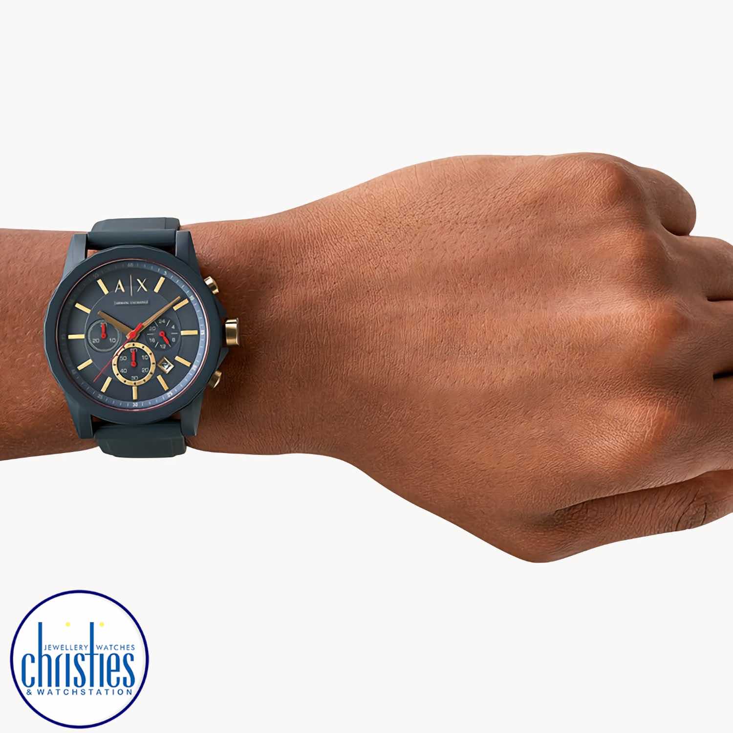 AX1335 A|X Armani Exchange Chronograph Blue Silicone Watch AX1335 A|X Armani Exchange Chronograph Blue Silicone Watch. AX1335 A|X Armani Exchange Chronograph Blue Silicone WatchLAYBUY - Pay it easy, in 6 weekly payments and have it now.
