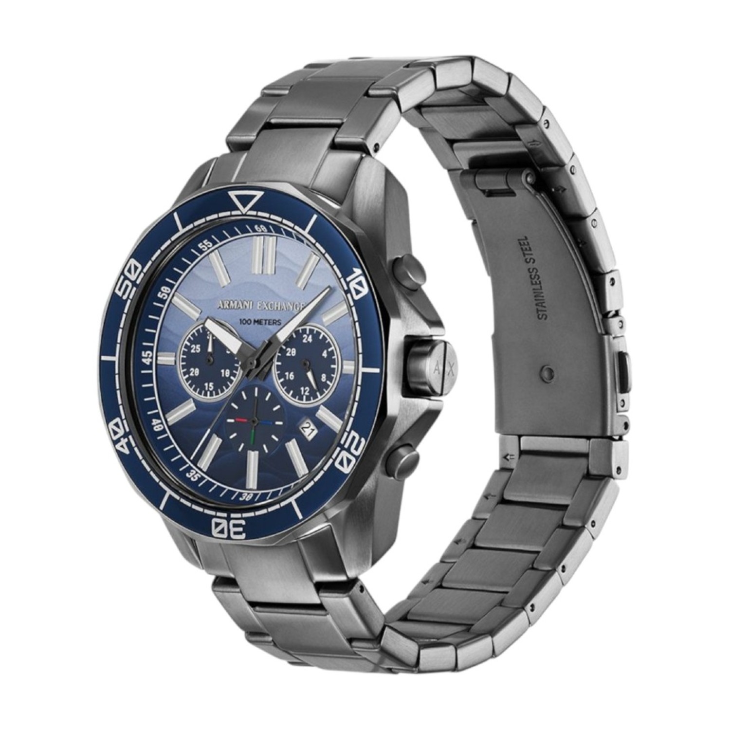 AX1967 A|X Armani Exchange Spencer Blue-Dial Gunmetal – Armani Exchange NZ- Location Auckland - Free Delivery - Afterpay, Laybuy and Zip the easy way to pay AX1967 A|X Armani Exchange Spencer Blue-Dial Gunmetal by Armani Exchange NZ- Location Auckland - Free Delivery - Afterpay, Laybuy and Zip the easy way to pay