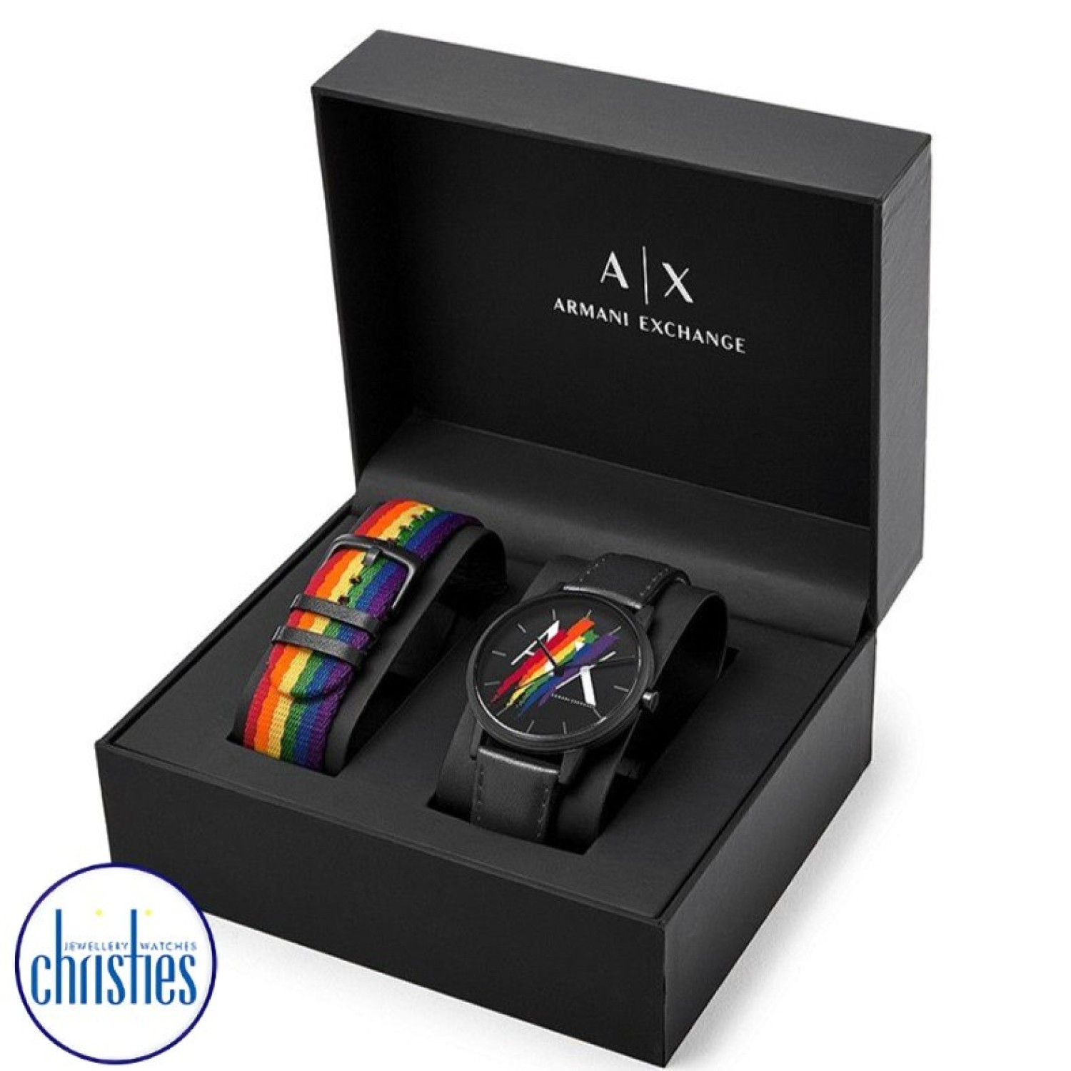 Christies Jewellery - AX7120 A|X Armani Exchange Cayde Rainbow Analog Watch Watches Auckland NZ AX7120 A|X Armani Exchange Cayde Rainbow Analog Watch AX7120 Armani Exchange NZ- Location Auckland - Free Delivery - Afterpay, Laybuy and Zip the easy way to pay