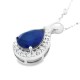 Christies Jewellery - Sterling Silver Blue CZ Pendant Auckland NZ Sterling Silver Blue CZ Pendant QNAND04221/B