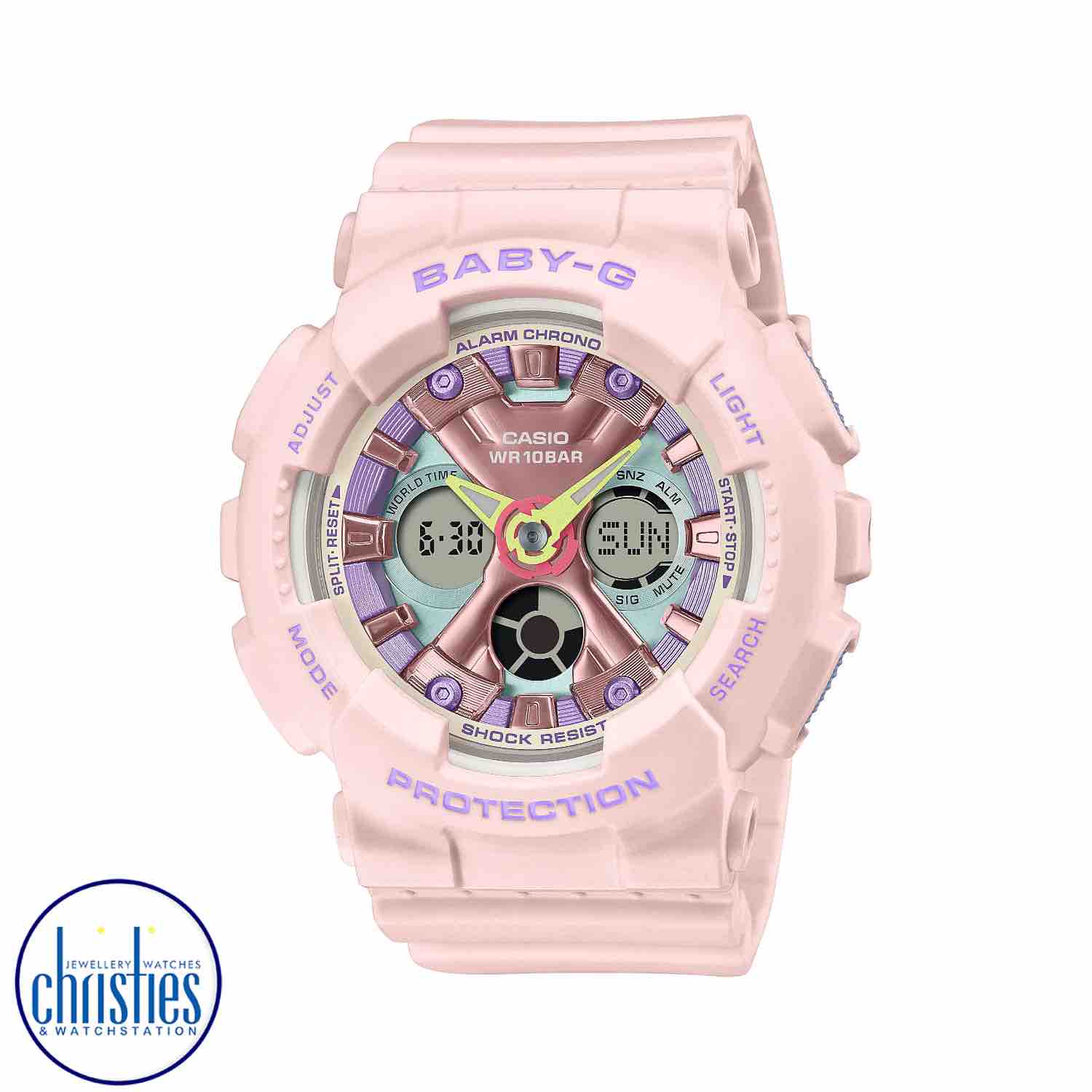 BA130PM-4A Casio BabY-G Watch Pastel Meets Metallic Series. Pastel meets metallic  — Choose a cute & casual, multicolour BABY-G to go with your active life. famous nz street artists