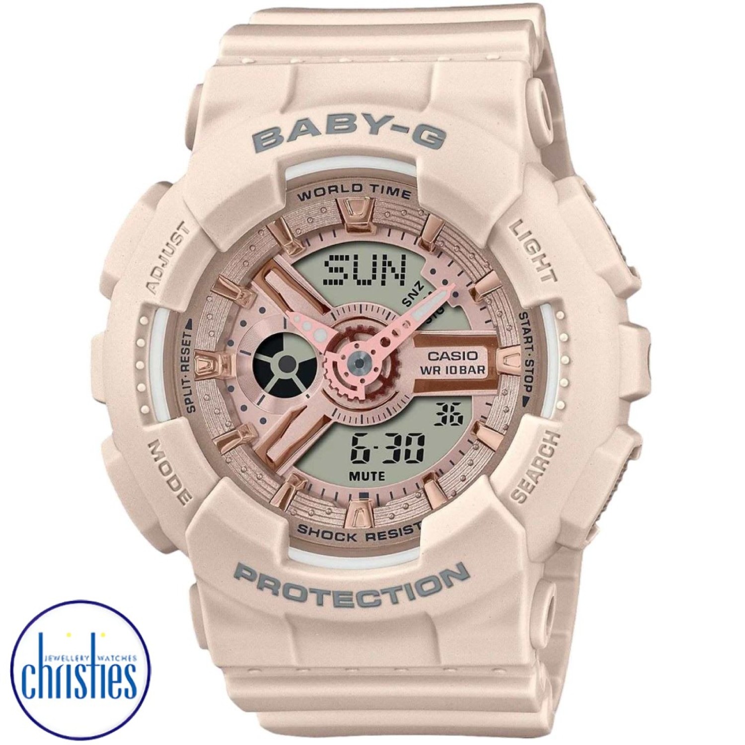 BA110XCP-4A Casio BABY-G Ana-Digi Watch Baby-G prices nz BA110XCP-4A Casio BABY-G Ana-Digi Watch. Slip on a splash of clean, fresh colour with an eye-catcher inspired by the popular design of the G-SHOCK GA-110. Baby-G watches price