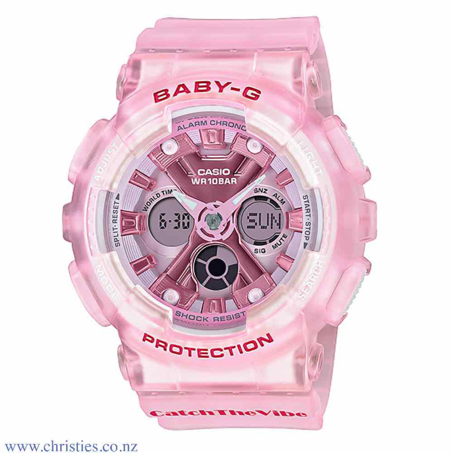 BA130CV-4A Casio BabY-G Watch Catch The Vibe Series. Get hip-hop retro with dance-inspired watches designed in collaboration with RIEHATA. The world-renowned dancer and choreographer provides an all new look to these BA-130 watches, adding her unique touc