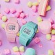 BGD560CR-2 Casio BabY-G Ice Cream Series Watch. From the standard square type BGD-560 comes a new lineup that provides a selection of ice cream colours. New mixed colour moulding is used to reproduce the texture of ice cream in mint green and strawberry. 