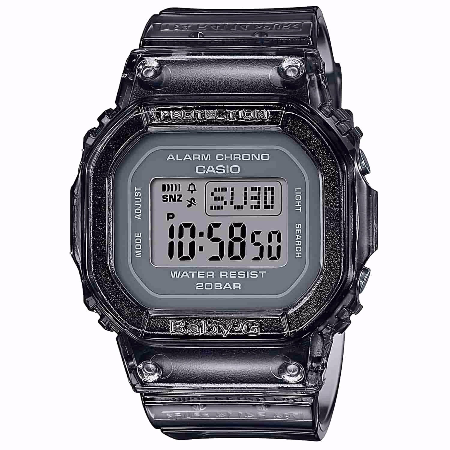 BGD560S-8D Casio BabY-G Watch. Trendy semi-transparent bands and cases create designs that are perfect for just about any summer outdoor scene. Available in 2 colours: purple or black. Base model is the standard popular square face BGD-560.s LAYBUY - @chr