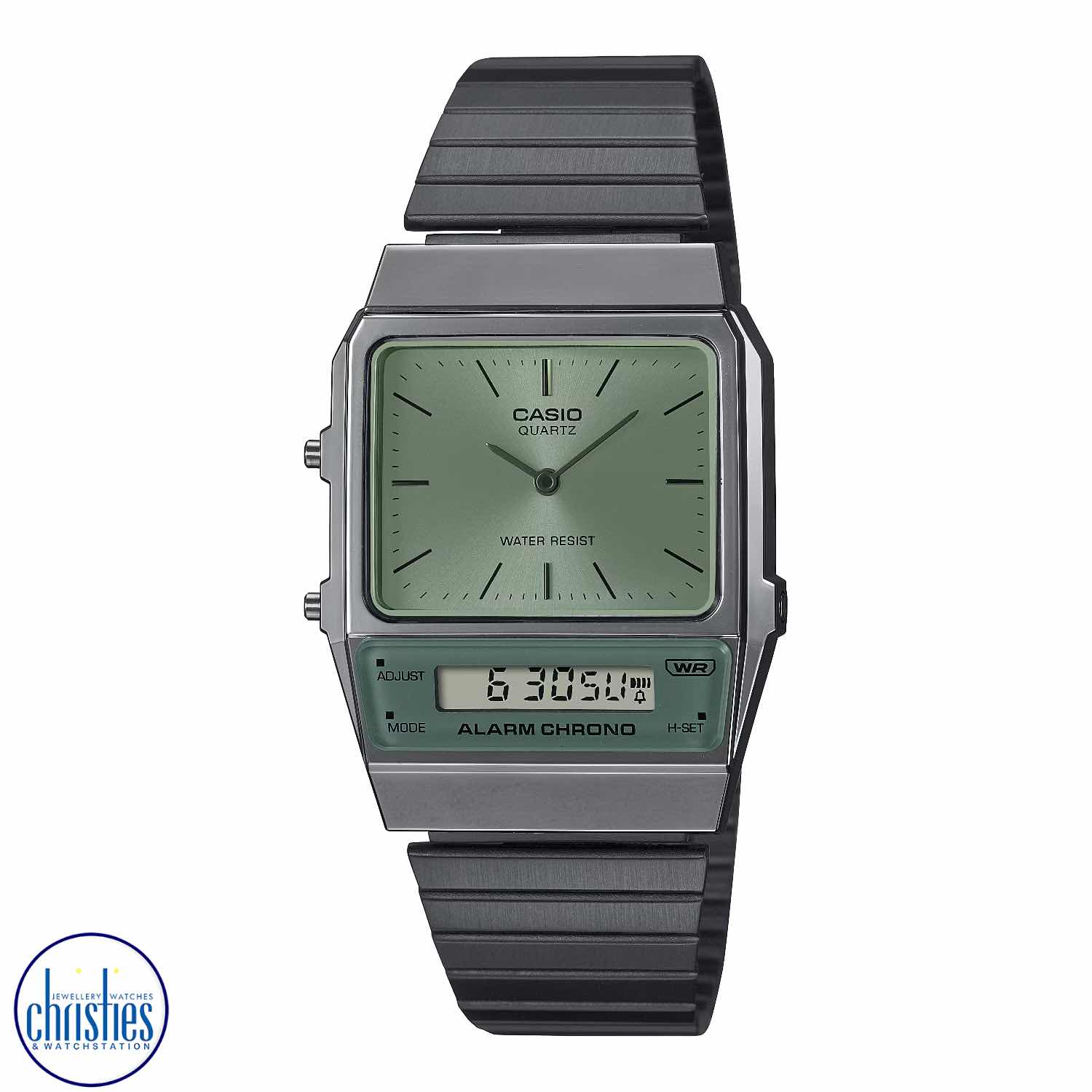 Christies Jewellery - AQ800ECGG-3A Casio Vintage Series Watch AQ800ECGG-3A Step into the glamour of the 1980s with Christies Jewellery's latest masterpiece, the AQ-450 design concept. Inspired by the retro aesthetic