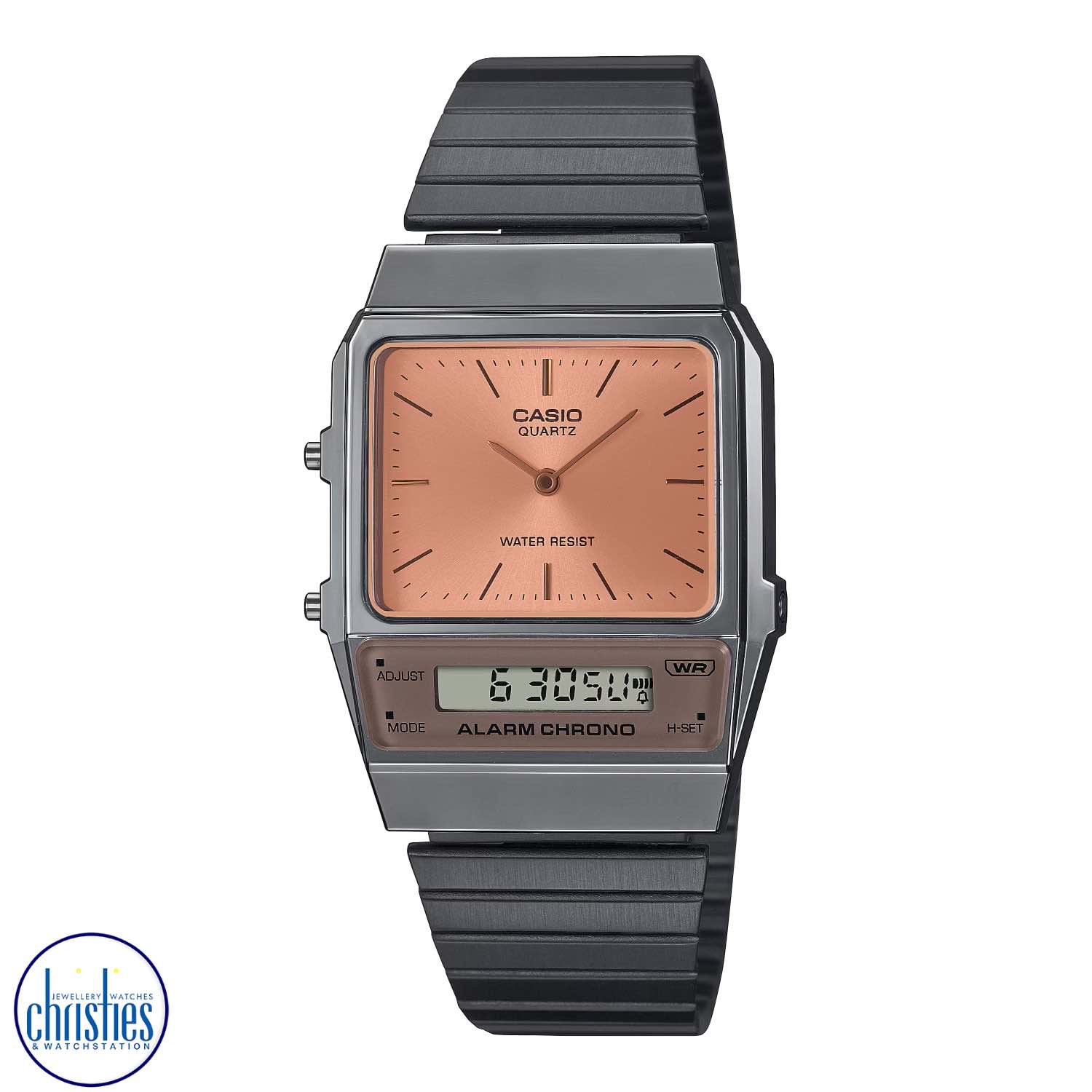 Christies Jewellery - AQ800ECGG-4A Casio Vintage Series Watch AQ800ECGG-4A Step into the glamour of the 1980s with Christies Jewellery's latest masterpiece, the AQ-450 design concept. Inspired by the retro aesthetic