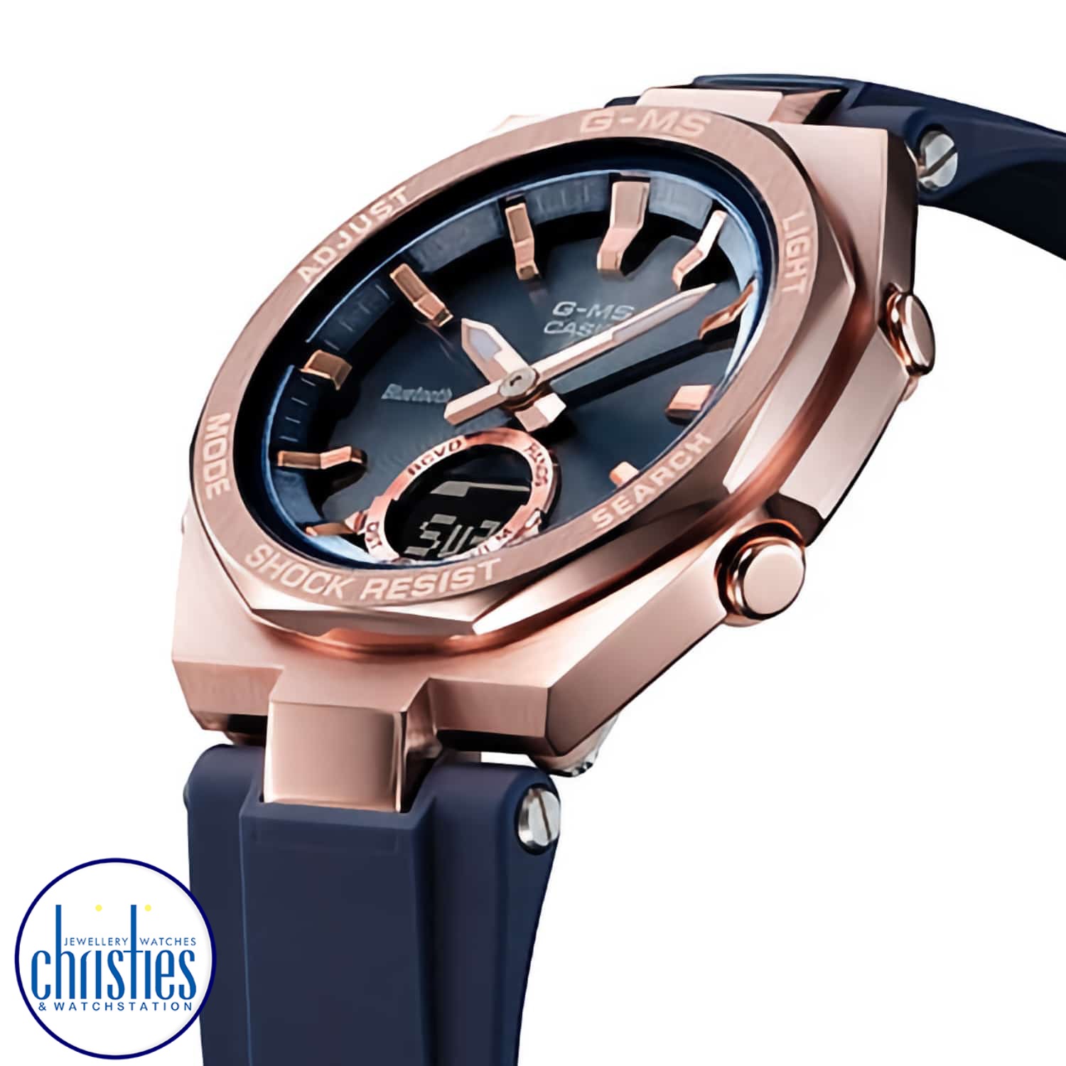 MSGB100G-2A BABY-G G-MS Bluetooth Watch MSG-B100G-2A Afterpay BABYGNZ MSGB100G-2A BABY-G G-MS Bluetooth Watch. Have it both ways! The practical luxury and G-SHOCK strength of the G-MS metal design meets the intuitive connectivity of the MSG-B100 line for even more convenience and smartphone-enhanced functionality. Just pair