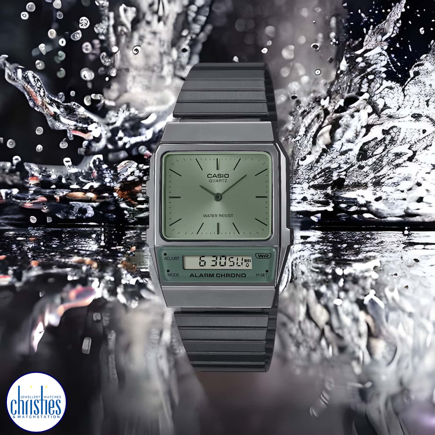 Christies Jewellery - AQ800ECGG-3A Casio Vintage Series Watch AQ800ECGG-3A Step into the glamour of the 1980s with Christies Jewellery's latest masterpiece, the AQ-450 design concept. Inspired by the retro aesthetic