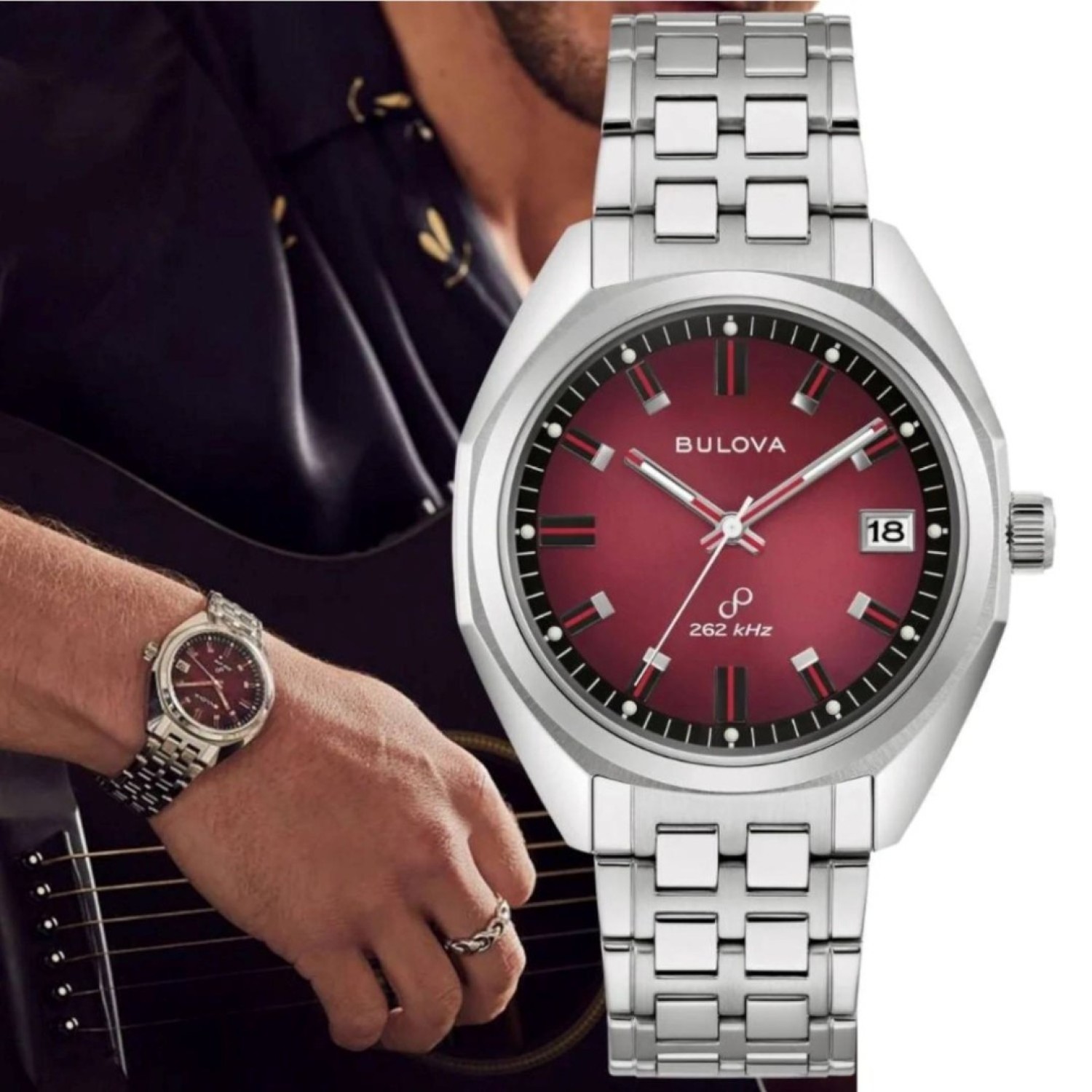 96B401 Bulova Classic Jet Star RED Dial Watch by Bulova Watches