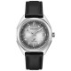 96B414 Bulova Classic Jet Star Grey Dial Black Leather Strap Watch by Bulova Watches