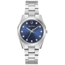 96P229 Bulova Women's Diamond Blue Dial Watch