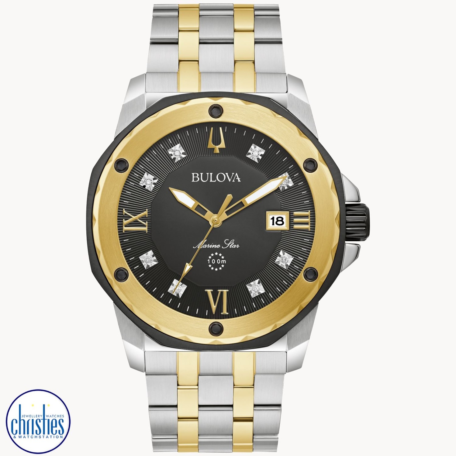 98D175 Bulova Mens Marine Star Watch. The Bulova Marine Star 98D175 is a luxurious and bold timepiece that stands out with its sporty design.
