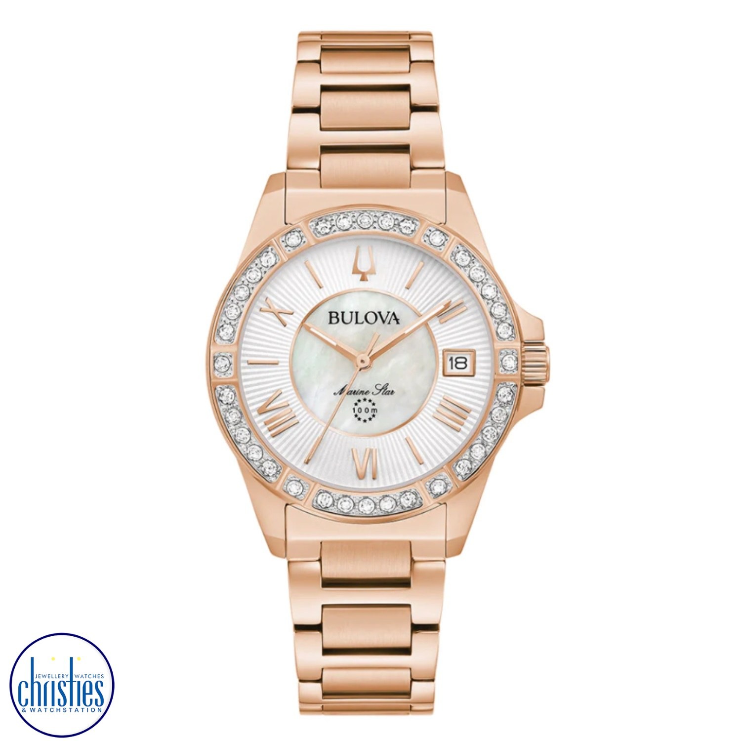 Add a touch of elegance to your look with the Bulova 98R295 Marine Star women's watch.