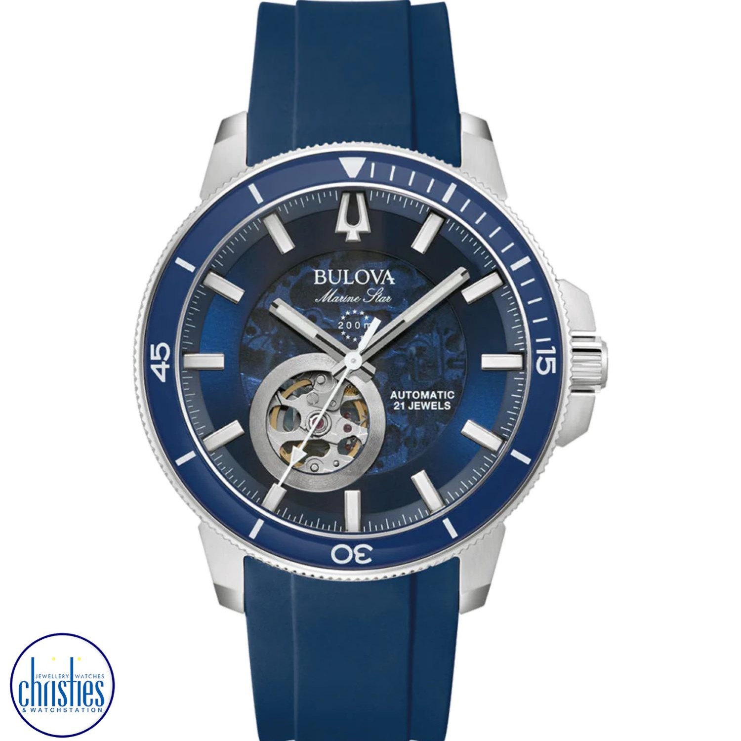 96A303 Bulova Men's Marine Star Automatic Watch. The Bulova Men's Marine Star Automatic Watch 96A303 is a stylish and functional timepiece designed for men.