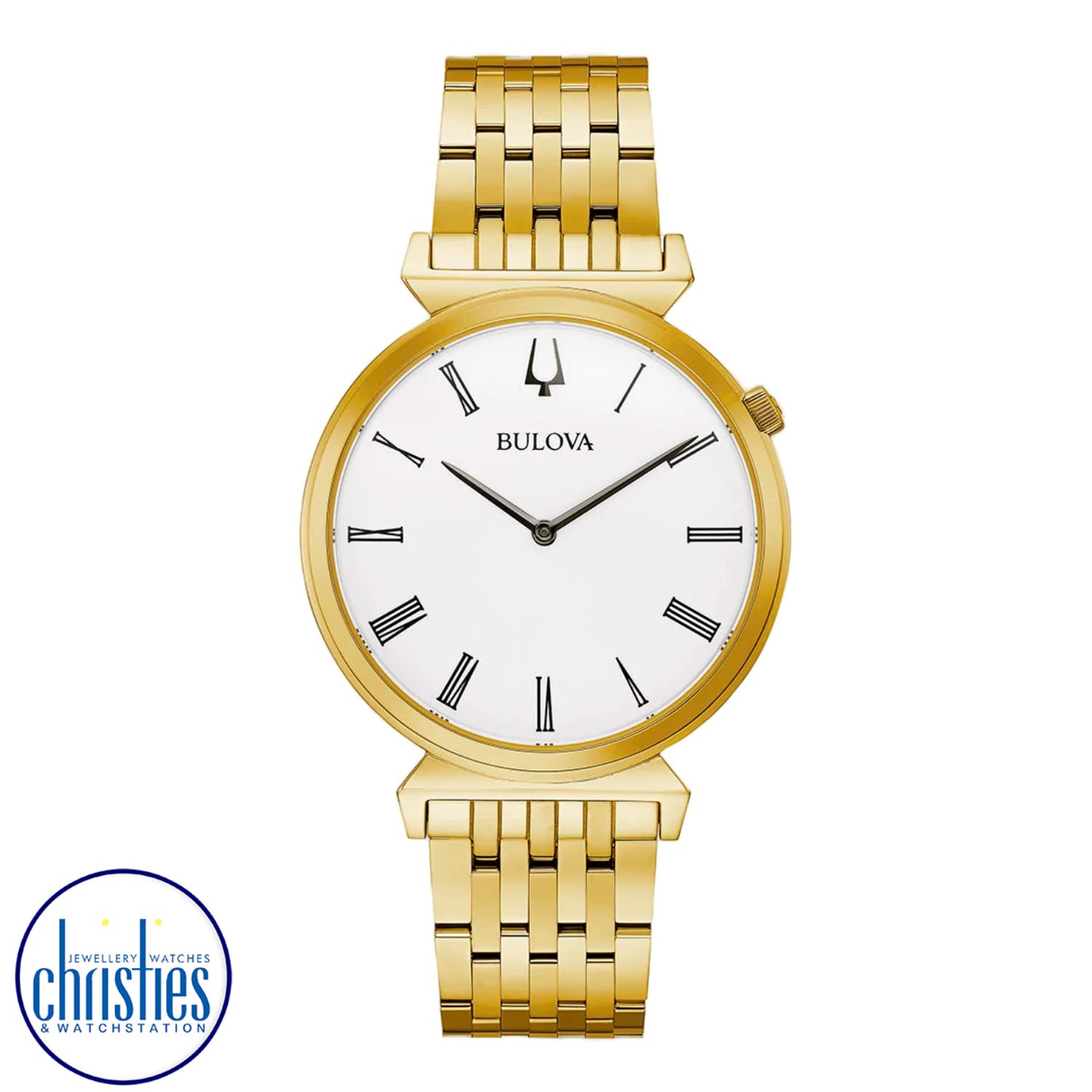 97A153 Bulova Men's Classic Watch. The Bulova Classic, with its gold-tone stainless steel case, is a tribute to the brand's heritage timepieces.