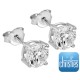 Silver Clear Cubic Zirconia Stud Earrings 5mm CZ5mm 