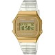 A168XES-9A Casio Vintage Series Watch - Retro Style & Modern Features A168XES-9A Casio Vintage Series Watch with retro style and modern features with a gold metallic case and translucent band