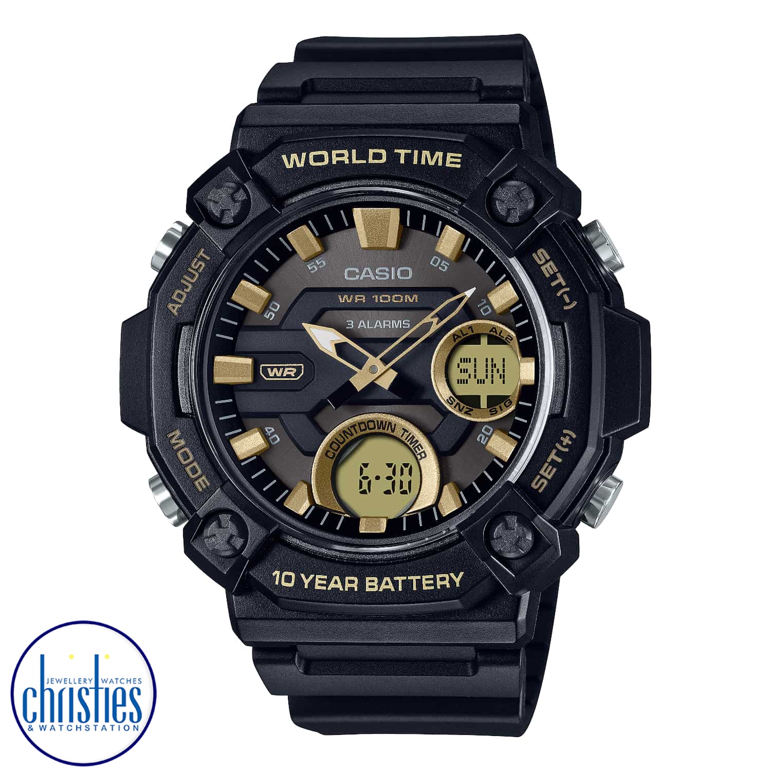 AEQ120W-9A Casio 100 Metre 10 Year Battery Watch cheap casio watches nz