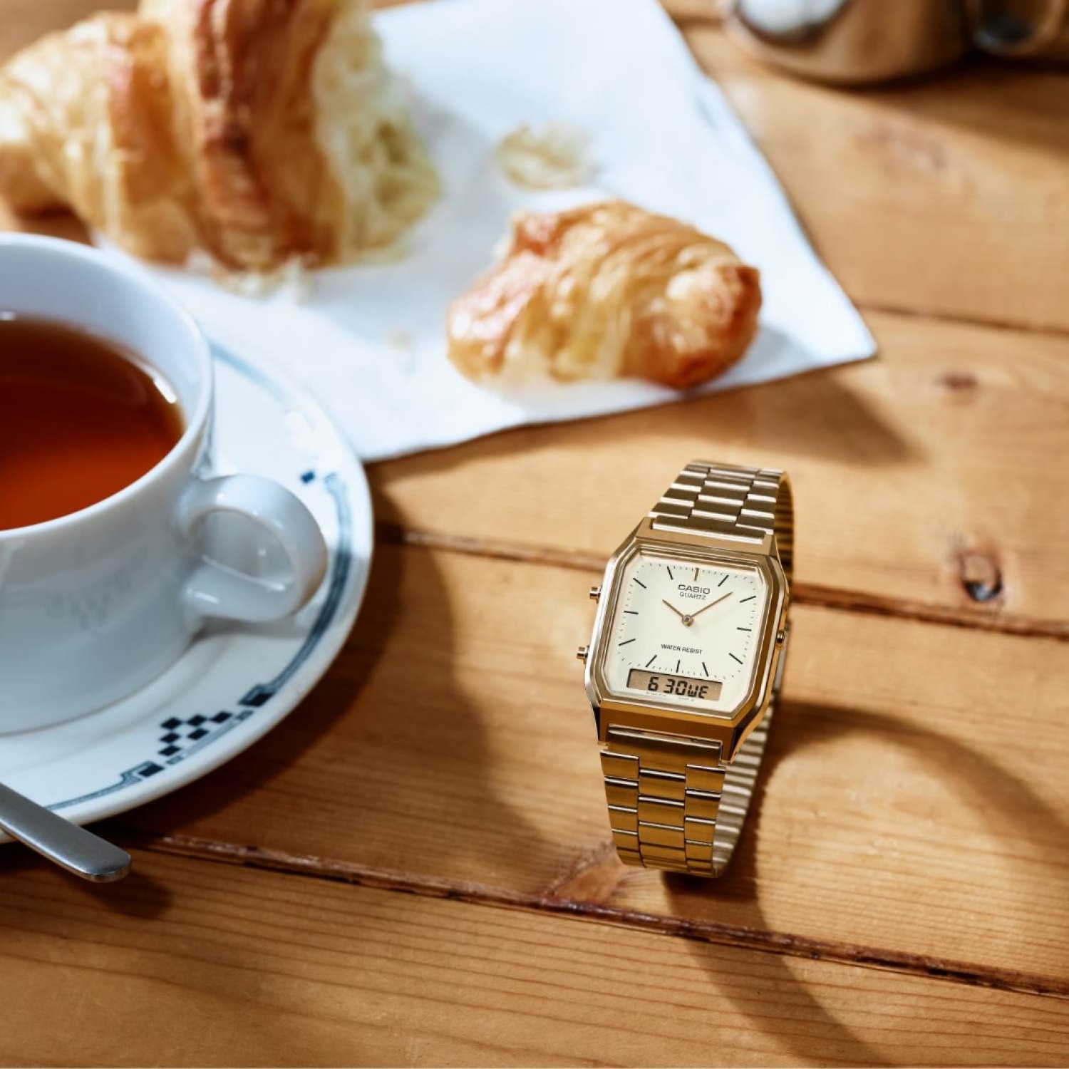 Christies Jewellery - AQ230GA-9A Casio Vintage Series Watch Auckland NZ AQ230GA-9A Casio Vintage Series Watch AQ-230GA-9A | Gold plated casing, analogue and digital display.