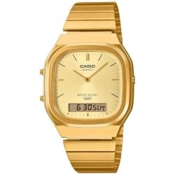 AQ240EG-9A Casio Vintage Retro Dual Display Watch - Gold Tone
