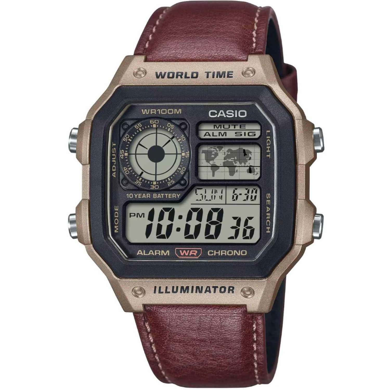 Casio AE1200WHL-5A – Christies Jewellery & Watches New Zealand Casio AE1200WHL-5A Retro Leather Strap Watch
