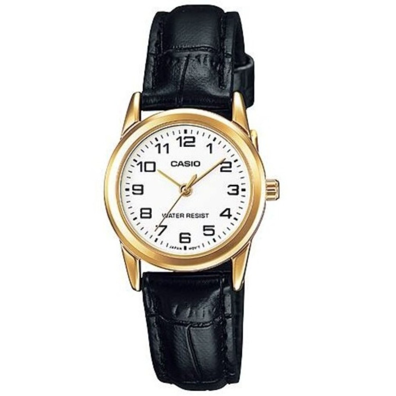 Casio Classic Ladies Analogue Watch – Black Dial, White Leather Strap | LTPV001GL‑7B – Casio New Zealand Casio Classic Ladies Analogue Watch – Black Dial, White Leather Strap | LTPV001GL‑7B by Casio