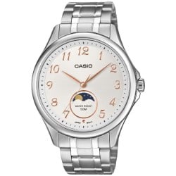 Casio Men's MTP-M110D-7A Classic Analog Moon Phase White Dial Watch