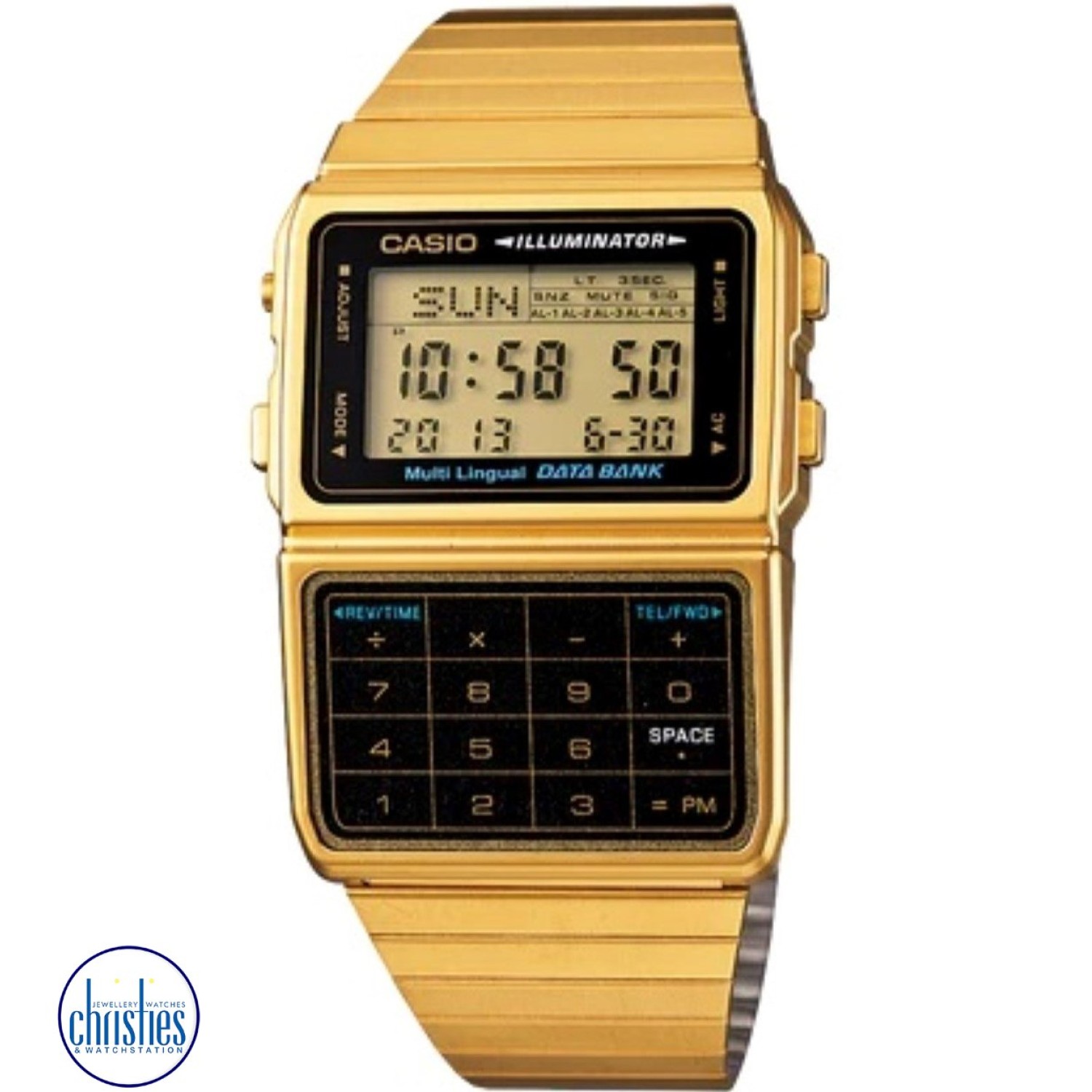 Christies Jewellery - DBC611G-1D CASIO Vintage Memory Calculator Databank Watch Watches NZ DBC611G-1D CASIO Vintage Memory Calculator Databank Watch A500WGA-1D Watches NZ