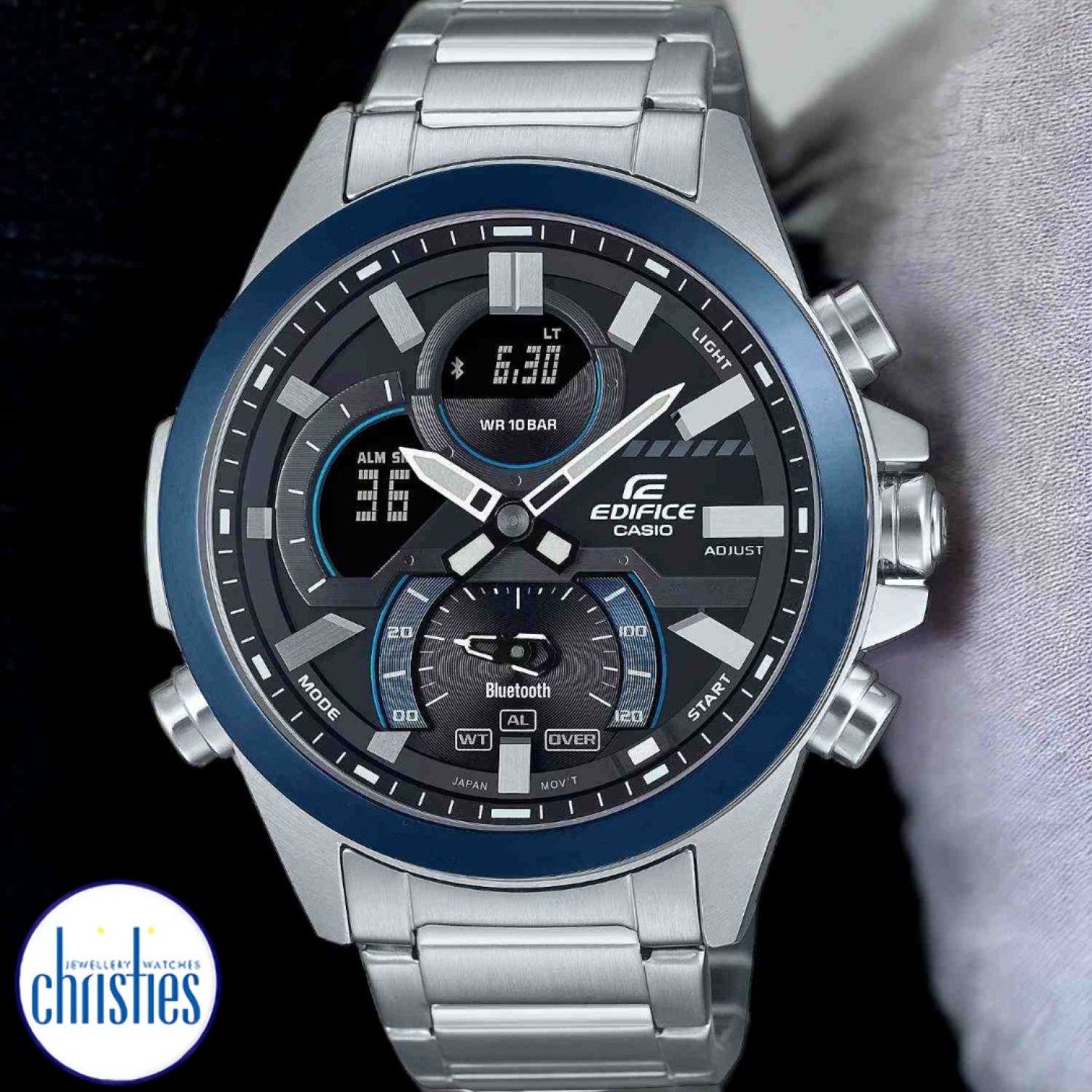 Christies Jewellery - ECB30DB-1A Casio Edifice Duel Time Chronograph Watch Watches Auckland NZ ECB30DB-1A Casio Edifice Duel Time Chronograph Watch ECB-30DB-1 Casio New Zealand and Auckland - Free Delivery - Afterpay, Laybuy and Zip the easy way to pay - Cheap Casio Watches Auckland
