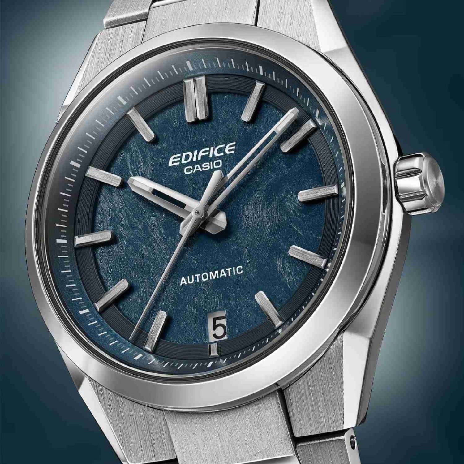 EFK100D-2A Casio Edifice Automatic Blue Dial Watch – Forged Carbon Dial| Sapphire Crystal Casio Edifice EFK100D-2A Automatic Watch with Forged Carbon Blue Dial